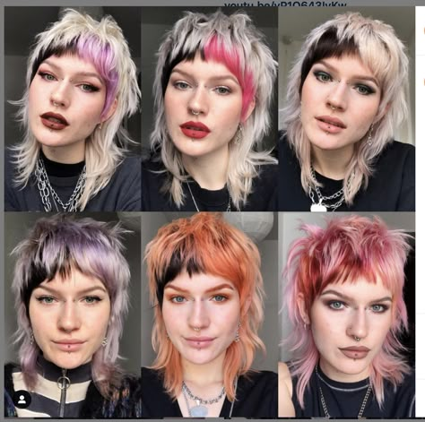 Short Punk Hair, Punk Hair, Hair With Bangs, Hair Affair, Edgy Hair, Haircut And Color, Hair Colours, Mullet Hairstyle, Short Hair Haircuts