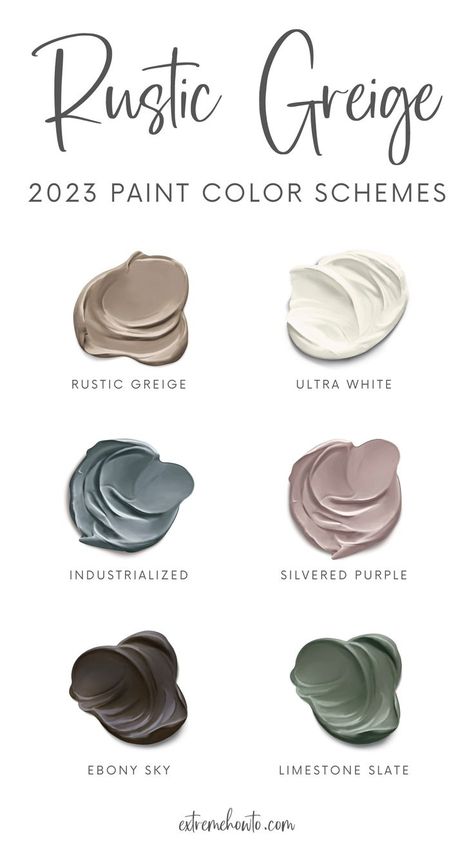 Color Schemes For Dark Wood Furniture, Rustic Wall Colors Paint, Colors That Go With Brown Leather Furniture, Limestone Slate Paint Color, Rustic House Colors Interior Design, Rustic Living Room Wall Colors, 2023 Living Room Paint Trends, Colorful Paint Palette, 2023 Trending Paint Colors