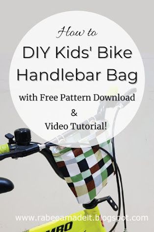 Bicycle Bag Diy, Handlebar Bag Pattern, Bicycle Bag Pattern, Bike Seat Bag, Toddler Bicycle, Bike Bags, Free Pattern Download, Bag Pattern Free, Bike Basket