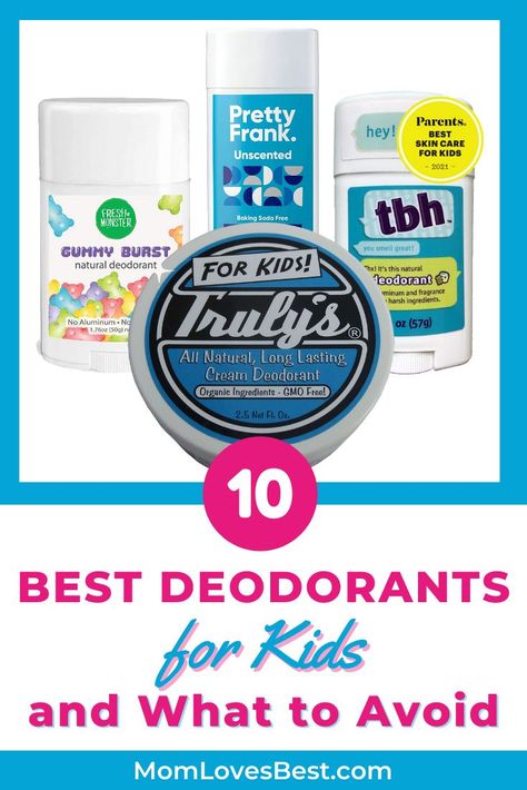 Kids Deodorant, Clean Deodorant, Shopping For Kids, Best Natural Deodorant, Ingredients To Avoid, Baby Skin Care, Christian School, Deodorant Spray, Natural Deodorant