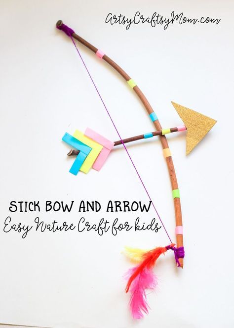 Make a Stick Bow and Arrow with a twig & some yarn. Now all that&apos;s left to do is test out your DIY bow and arrow with a little target practice! Perfect as a cupid bow and arrow costume prop or a fun Nature craft. Bow And Arrow Homemade, Bow And Arrow Craft, Bow And Arrow Costume, Diy Bow And Arrow, Cupid Bow And Arrow, Arrow Costume, Arrow Crafts, Cupid Bow, Arrow Bow