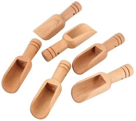 HLLMX 6 PCS Mini Wooden Spoon Wooden Kitchen Spoon Mini Bath Salt Spoon For Candy Spices Parties Bath Salts Essential Salt Spoon, Powder Detergent, Wooden Scoop, Kitchen Spoon, Ice Cream Spoon, Washing Powder, Baby Spoon, Coffee Scoop, Plastic Spoons