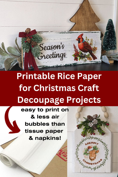 Printable Rice Paper, How To Print On Rice Paper For Decoupage, Rice Paper Crafts Art Projects, Wasabi Tape Crafts, Printing On Rice Paper For Decoupage, How To Print On Tissue Paper, Rice Paper Decoupage Tutorials, Rice Paper Crafts Ideas, Decoupage Christmas Ideas