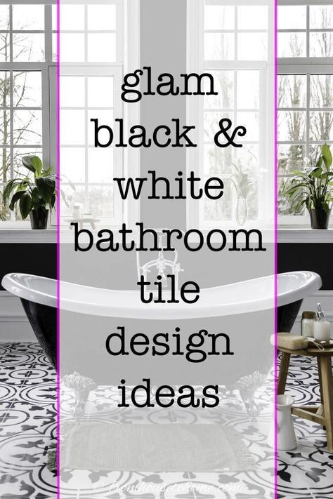 I have major glam bathroom goals. So these black and white bathroom tile ideas are coming at the perfect time. Lots of bathroom design ideas, from modern bathrooms to retro bathrooms and even art deco bathrooms. Plus all the sources where you can buy the tiles. White Bathroom With Patterned Floor, White Bathroom Floor Tile Ideas, White Bathroom Floor Tile, Black And White Bathroom Tile, White Tile Bathroom Floor, Black And White Tile Floor, White Bathroom Tile, Black And White Bathroom Floor, Bathroom Tile Design Ideas