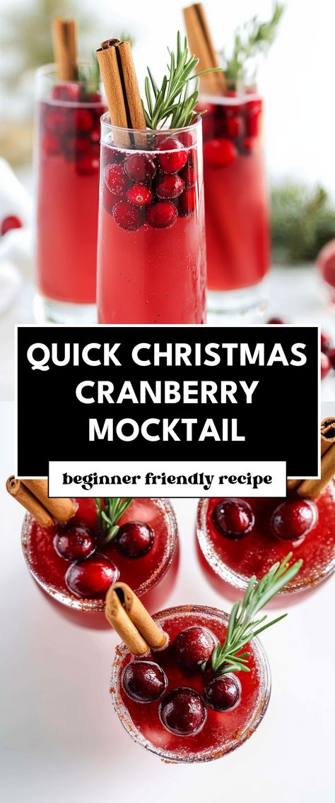 Image for Quick Christmas Cranberry Mocktail Cranberry Mojito Mocktail, Christmas Morning Mocktails, Mocktail Recipe Christmas, Drinks With Cranberries, Cranberry Drinks Nonalcoholic, Christmas Mocktails Non Alcoholic Easy, Christmas Party Drinks Nonalcoholic, Cranberry Holiday Drink, Holiday Mocktails Non Alcoholic