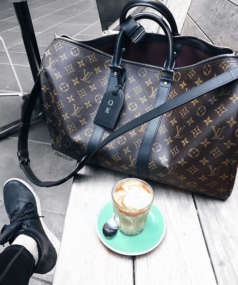 #louisvuitton #coffeetime Lv Keepall, Passenger Princess, Keepall 45, Paris Love, Dressed To The Nines, Chloe Bag, Dream Board, Hermes Bag, Replica Handbags