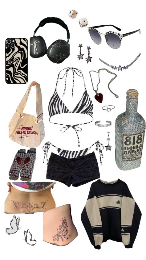 2000s Swimsuit Aesthetic, Aesthetic Bikinis 90s, 2000s Bikinis, Y2k Bikinis, Obx Shifting, Zebra Y2k, Baiting Suits, Shifting Clothes, Adidas Aesthetic