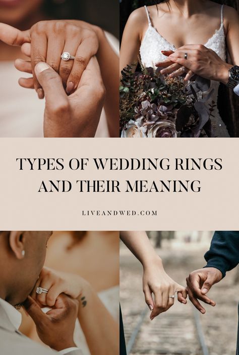 Types of Wedding Rings and Their Meaning Size 9 Rings, Wedding Ring With Meaning, Wedding Rings For Plus Size Women, Wedding Ring Pairings, Wedding Ring Alternative Ideas, Engagement Ring And Wedding Band Set, Wedding Ring Types, Types Of Wedding Bands, Types Of Engagement Rings Style