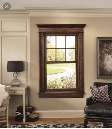 Window Trim Ideas Interior, Wood Window Trim, Wooden Window Design, Interior Window Trim, Marvin Windows, Wooden Window Frames, Interior Window, Trim Ideas, Double Hung Windows