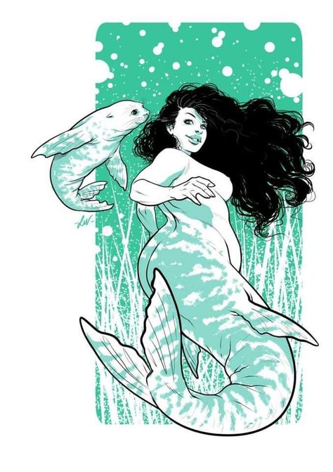 Fat Mermaid, Tattoo Mermaid, Plus Size Art, Mermaid Drawings, Mermaid Tattoo, Mermaid Tattoos, Mermaids And Mermen, Desenho Tattoo, Beautiful Mermaids