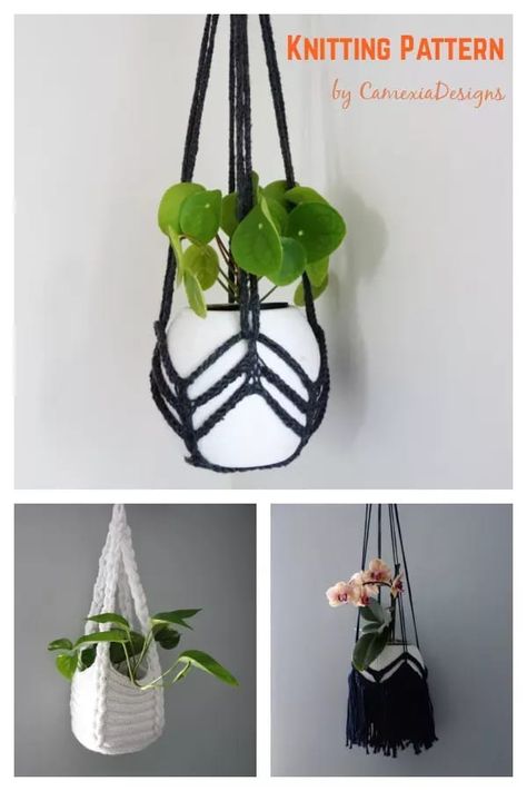 Plant Hanger Knitting Patterns Knitted Plant Hanger, Knitted Hanger Covers Patterns, Knit Plant Hanger Free Pattern, Knit Plant Hanger, Knitting Plant Hanger, Never Ending Star Crochet Plant Hanger, Sloth Plant Hanger Crochet Pattern, Baby Knitting Patterns Free Newborn, Crochet Plant Hanger