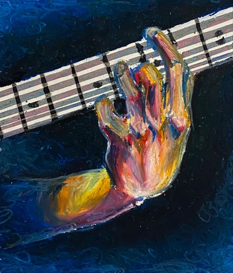 Musician Aesthetic, Guitar Teacher, Oil Pastel Art, Oil Pastel Drawings, Guitar Art, Arte Inspo, Oil Pastels, Ap Art, Art Inspiration Painting