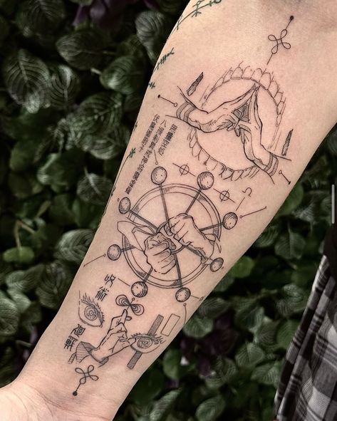 Infinite Void Tattoo, Jujutsu Kaisen Manga Tattoo, Domain Expansion Tattoo, Jujutsu Kaisen Tattoo Design, Line Work Tattoo Ideas, Jujutsu Kaisen Tattoo Ideas, Jjk Tattoo Ideas, Jujutsu Kaisen Tattoo, Gojo Tattoo