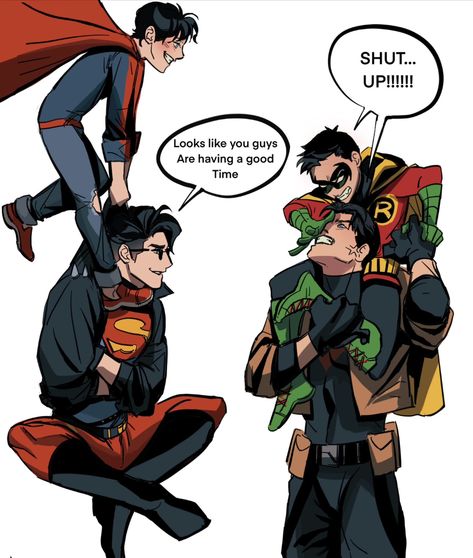 Dc Comics Funny, Miles Morales Icon, Wholesome Comics, Japanese Comic, Superman X Batman, Robin Comics, Batfamily Funny, Rwby Comic, Univers Dc