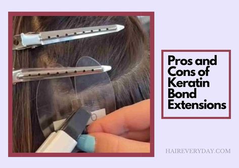 Keratin bond extensions are semi-permanent hair extensions that are attached to one’s natural hair using keratin bonds. Keratin is a natural protein found in the hair and therefore, it is known to be safe and gentle on a person’s natural hair. These are a good option for those people who are looking for long-lasting and … 5 Important Pros and Cons of Keratin Bond Extensions  Read More » Glue In Extensions, Keratin Bond Extensions, Keratin Bond Hair Extensions, Best Clarifying Shampoo, Glue In Hair Extensions, Permanent Hair Extensions, Keratin Extensions, Keratin Hair Extensions, Bonded Hair Extensions