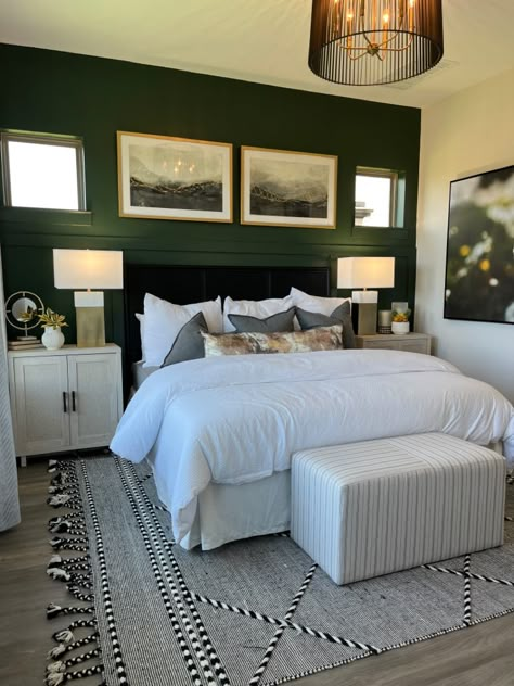 Emerald Green Primary Bedroom, Forest Edge Accent Wall, Hunter Green And Grey Bedroom, Jasper Green Bedroom, Cream And Forest Green Bedroom, Emerald Green Guest Bedroom, Forest Green And Brown Bedroom, Pine Green Accent Wall, Dark Forest Green Accent Wall