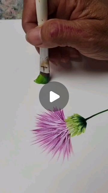 Canvas Art Pictures, Beautiful Flowers Drawing Watercolor Painting, Painting Art Lesson Acrylic, Acrylic Flower Painting Canvas, Painting Vines, Flower Drawing Painting, Flower Paintings On Canvas, Flower Painting Ideas, Thistle Painting