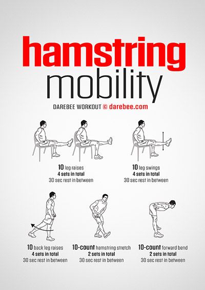 DAREBEE Workouts Calisthenics Hamstrings, Flexibility And Mobility Workout, Hamstring Mobility, Darbee Workout, Stretches For Tight Hamstrings, Mobility Workout, Hamstring Workout, Tight Hamstrings, Yoga Online