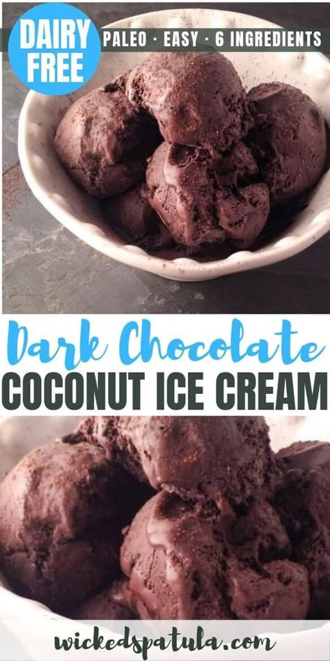 Paleo Chocolate Ice Cream, Coconut Milk Ice Cream Recipe, Milk Ice Cream Recipe, Chocolate Coconut Milk, Nutritious Eating, Coconut Ice Cream Recipes, Dark Chocolate Coconut, Paleo Ice Cream, Coconut Milk Ice Cream