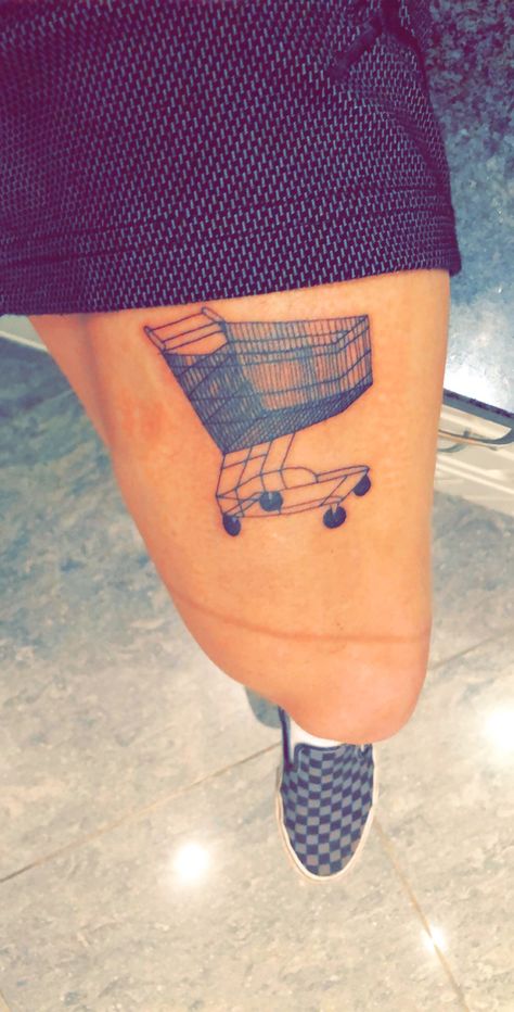 Shopping Cart Tattoo 🛒 #Tattoo #Shoppingcart #Art #funnytattoo #ink #vans #Smalltattoo #idea Shopping Cart Tattoo, Flash Sheets, Urban Explorer, Tattoo Flash Sheet, Tattoo Flash, Tattoo Tattoo, A Tattoo, Flash Tattoo, Simple Tattoos