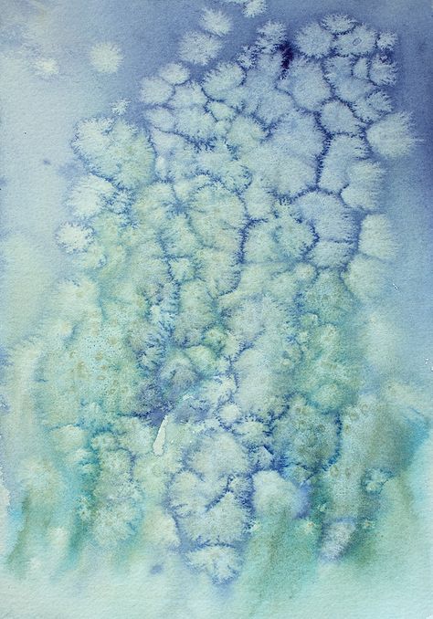 Cascade Green, Salt Watercolor, Jean Haines, Salt Art, A Level Textiles, Green Watercolor, A Level Art, Watercolor Texture, Blue Watercolor