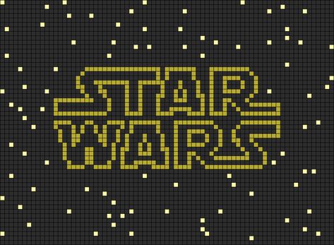 Star Wars Crochet, Graph Crochet, Pixel Art Grid, Star Wars Logo, Tapestry Crochet Patterns, Crochet Stars, Pixel Art Pattern, Crochet Tapestry, Square Patterns