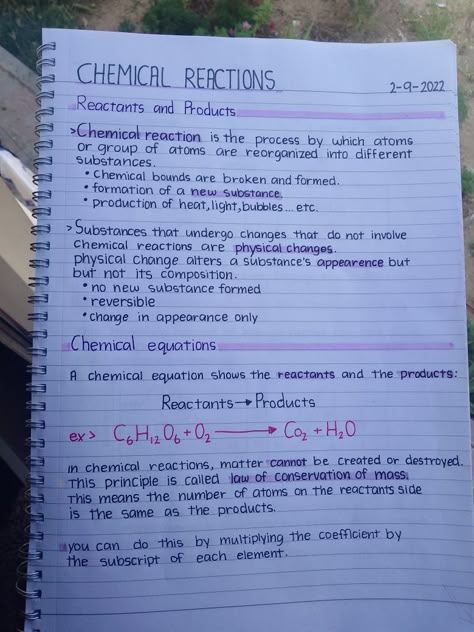 Year 10 Chemistry Notes, Note Taking Ideas Chemistry, Cute Class Notes Student, Aesthetic Notes For Chemistry, Chemical Reactions Notes Aesthetic, How To Write Chemistry Notes, Chemistry Study Notes Aesthetic, Pretty Science Notes, Hand Written Notes Ideas