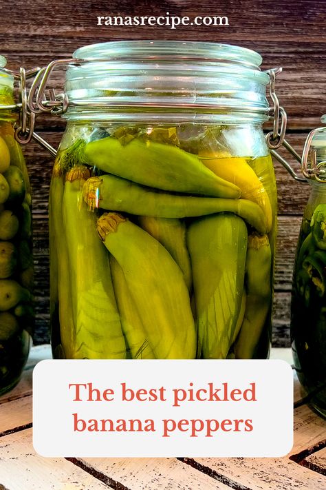 Pickled Brine Recipe, Pickled Whole Banana Peppers Recipe Canning, Banana Pepper Brine Recipe, How To Jar Banana Peppers, Fridge Pickled Banana Peppers, Pickled Whole Banana Peppers, Refrigerator Pickled Banana Peppers, Quick Pickled Banana Peppers, How To Pickle Banana Peppers Easy