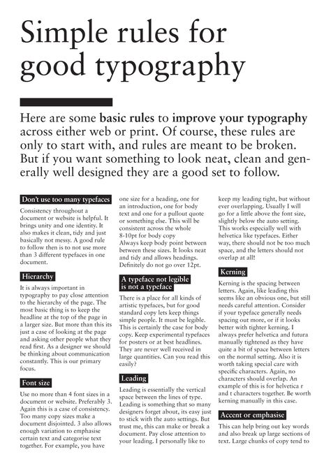 ❞ Graphic Design Introduction, Eclectic Font, Design Yearbook, Hierarchy Design, Typography Rules, Good Typography, Book Layouts, Yearbook Spreads, Yearbook Layouts