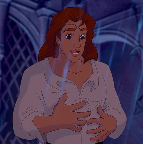 Day 3: Favorite Prince is from Beauty and the Beast. Call him what you want (beast, prince, prince Adam) but he is the most attractive no matter what you call him. He was turned into the beast at age 11 which is why he was so immature. Belle gave him the motherly love he never had, so he could finally grow up and become a man--her man :) Belle And Adam, Princess And Prince, Disney Princess Wedding, Prince Adam, Disney Prince, Animation Disney, Film Disney, Disney Princes, Cartoon Man