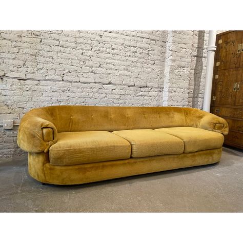 Absolutely love the lines of this sofa!! It’s plush original fabric is so comfortable and cozy - but it is the original so I would suggest reupholstery. 70s Sofas, Teddy Bear Sofa, 70s Couch, Bear Sofa, Traditional Couch, Retro Sofa, Dream Apartment Decor, Vintage Sofa, Dream Apartment