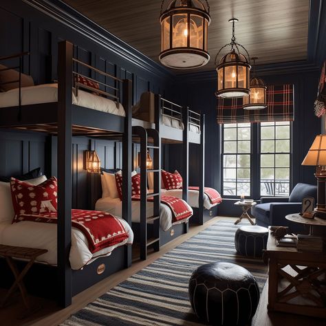 15 Coastal Bunk Room Ideas to Copy - Casually Coastal House Bunk Bed For Boys, Luxury Bunk Bed Rooms, Bunk Bed Boy Room, Built In Bunk Bed Ideas, 2 Bunk Beds In One Room, Build In Bunk Beds, Beach House Bunk Room Ideas, Bunk Room Bedding, Boys Bunk Beds Room Ideas