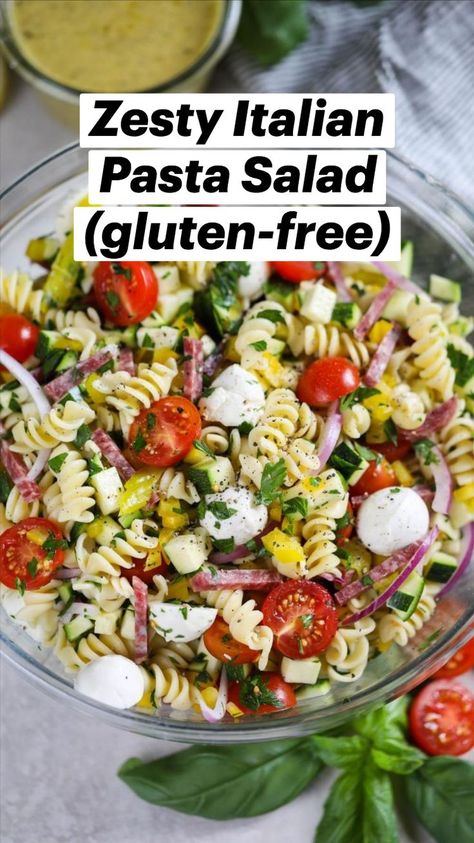 Gluten Free Pasta Salad Recipes, Zesty Italian Pasta Salad, Gluten Free Pasta Salad, Salad Recipes Gluten Free, Homemade Italian Dressing, Italian Pasta Salad, Gluten Free Italian, Healthy Pasta Salad, Gluten Free Salads