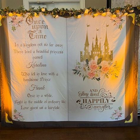 Princess Bridal Shower Backdrop Fairytale Wedding Banner Happily Ever After Engagement Decor Once Upon A Time Love Gives Us a Fairytale - Etsy Fairytale Backdrop, Princess Bridal Shower, Fairytale Bridal Shower, After Engagement, Fairytale Bridal, Fairytale Decor, Engagement Decor, Photo Booth Backdrop Wedding, Princess Decorations