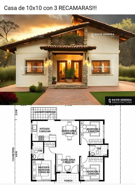 Simple Bungalow House Designs, Small Barn House, Small House Blueprints, Cottage Designs, Homes Ideas, Affordable House Plans, Small Barn, Two Story House, House Tips