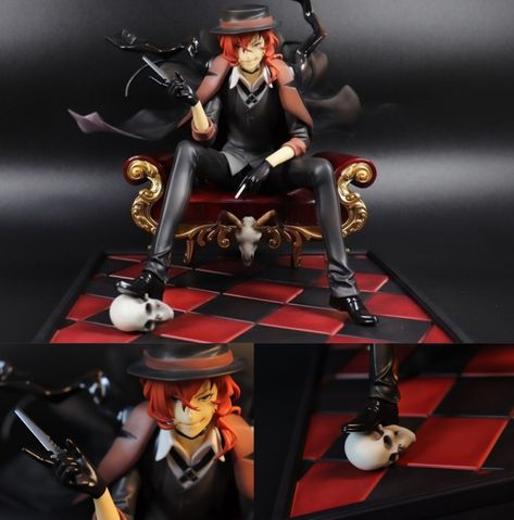 Bungou Stray Dogs Figures, Bsd Figures, Chuuya Nakahara, Man Go, Anime Figurines, Bongou Stray Dogs, Dog Images, Stray Dogs Anime, Anime Angel