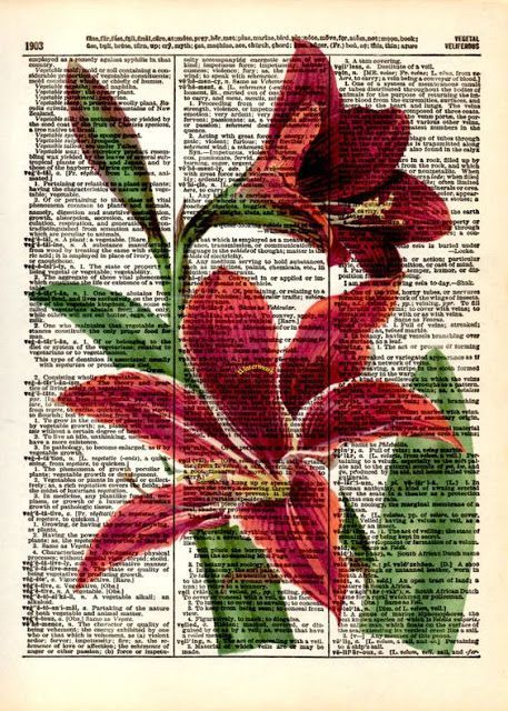 Flores con fondo de papel de periódico | Imprimolandia | Bloglovin’ Color Printables, Pretty Graphics, Altered Books Pages, Dictionary Book, Newspaper Art, Book Page Art, Dictionary Art Print, Dictionary Prints, Vintage Dictionary