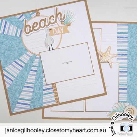 Ctmh Scrapbooking Layouts, Beach Scrapbook Layouts, Cruise Scrapbook, Vacation Scrapbook, Scrapbook Layout Sketches, Vacation Memories, Creative Memories, Paper Hearts, Scrapbook Embellishments