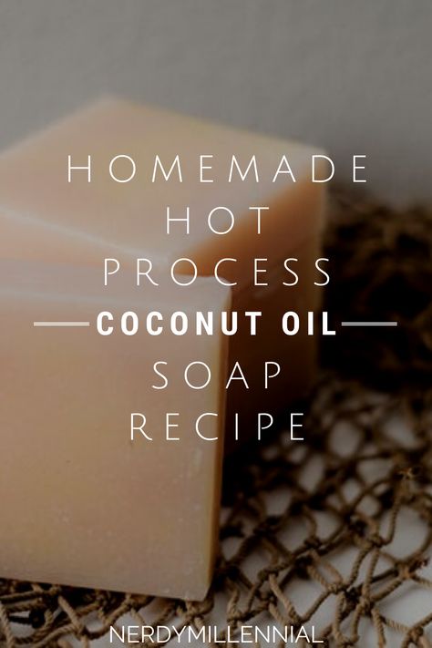 Homemade Hot Process Coconut Oil Soap Recipe (For Body Care And Laundry) Coconut Oil Soap Recipe, Laundry Soap Recipe, Hot Process Soap, Homemade Coconut Oil, Coconut Oil Face Mask, Lye Soap, Coconut Oil Soap, Diy Coconut Oil, Handmade Soap Recipes