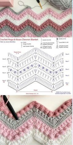 Uncinetto Zig Zag, Blanket Tutorial, Crochet Rugs, Chevron Crochet, Chevron Blanket, Crochet Bedspread Pattern, Crochet Blanket Designs, Crochet Bedspread, Hugs Kisses