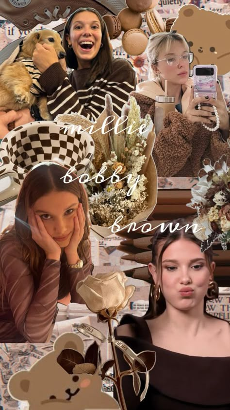 My collage✨ Dior Hat, Bobby Brown Stranger Things, Stranger Things Wallpaper, Enola Holmes, Brown Outfit, Brown Wallpaper, Chernobyl, Music Wallpaper, Brown Aesthetic