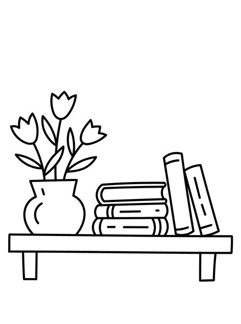 Bookshelf - Lol Coloring Pages | Book drawing, Coloring book art, Easy doodles drawings . #Cute_Bookshelf_Drawing #How_To_Draw_A_Bookshelf #Book_Spine_Drawing #Minimalist_Coloring_Page Cozy Coloring Pages Easy, Cute Bookshelf Drawing, Coloring Pages To Print Aesthetic, Flowers And Plants Drawing, Reading Nook Drawing, Bookshelf Coloring Page, Book Spine Drawing, Aesthetic Coloring Book, Minimalist Coloring Page