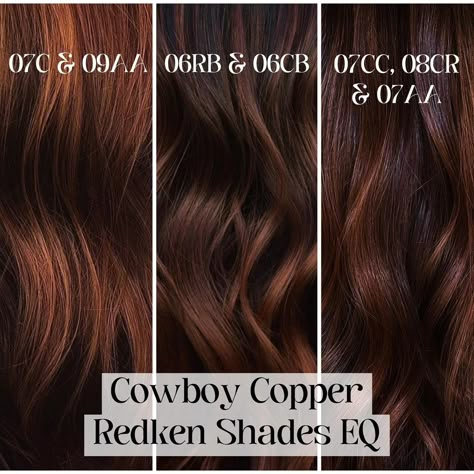 🤠 What is "Cowboy Copper?" ⬇️... - BehindTheChair.com Different Shades Of Red Hair, Red Hair Formulas, Redken Formulas, Shades Eq Formulas, Toner Formulas, Copper Brown Hair Color, Red Brown Hair Color, Copper Brown Hair, Hair Formulas