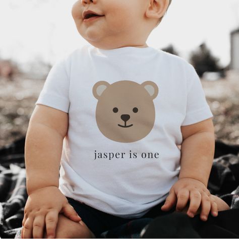 Bear Face 1st Birthday Baby Tshirt - kids birthday Party Bear Party Ideas, Teddy Bear Birthday Theme, Bear Themed Birthday Party, Teddy Bear 1st Birthday, Boys First Birthday Cake, Teddy Bear Party, Teddy Bear Birthday, Boy Birthday Party Themes, Bear Birthday Party