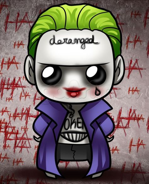 Joker Drawing, Joker Cartoon, Draw Kawaii, Joker Drawings, Draw Chibi, Batman Drawing, Draw Comics, Joker Face, Joker Artwork