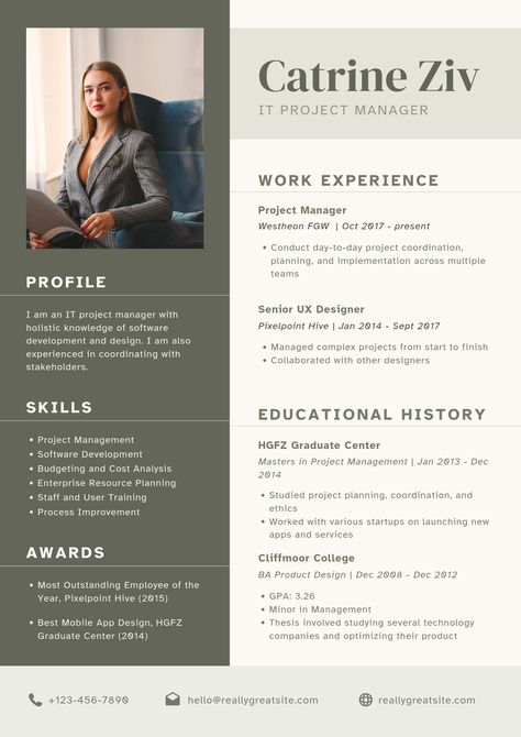 It Project Manager, It Resume, Graphic Design Cv, Project Manager Resume, Product Manager, Resume Writing Tips, Resume Writing Services, Cv Resume Template, Simple Resume