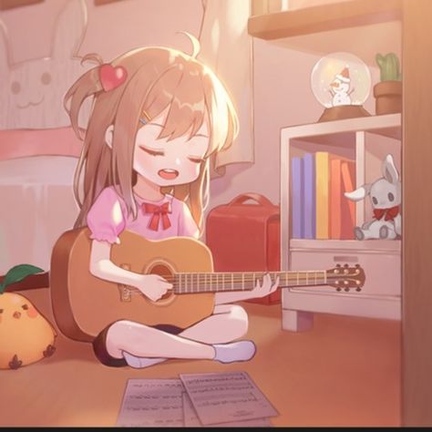 Cute Guitar, Guitar Girl, Guitar, Lily, Anime