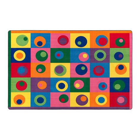 Flagship Carpets Multi Silly Circles Colorful Abstract Children's Classroom Area Rug for Kids Room Seating D cor, Play Carpet for Teaching and Playing, (Seats 30), 7'6" x 12', Rectangle Rug For Kids Room, Kids Classroom, Room Seating, Kids Room Rug, Paper Crafts Diy Kids, Colorful Abstract, Paper Crafts Diy, Fun Learning, Crafts Diy