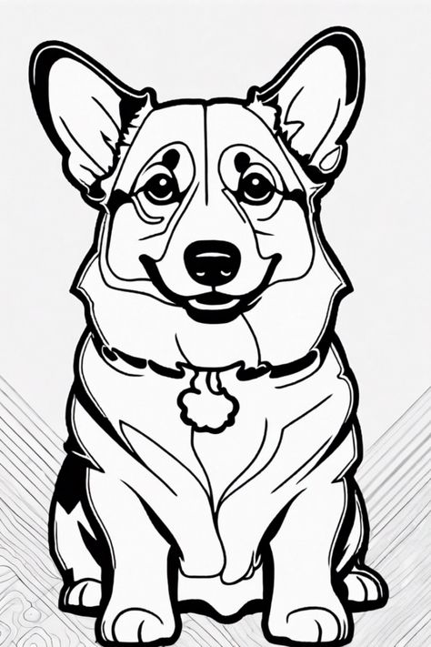 Love coloring? Dive into relaxation with our free printable Pembroke Welsh Corgi page. Unwind and let your creativity flow as you add vibrant colors to this charming dog. Perfect for a soothing pastime or bonding activity with your kids. Get ready for some therapeutic me-time with our cute puppy coloring sheet! Puppy Coloring Pages, Corgi Christmas, Sweet Smile, Big Ears, Dog Coloring Page, Shih Tzu Puppy, Cute Corgi, Cool Coloring Pages, Pembroke Welsh Corgi