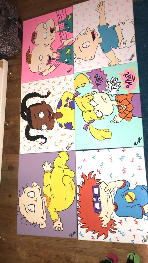 #thepaintbrat #dopeart #canvas #rugrats #90s #painting #blackart 90s Painting Ideas On Canvas, 90s Cartoon Paintings, Canvas Painting Characters, Rugrats Art, Painting Ideas On Canvas High Cartoons, Cartoon Canvas Painting Ideas Wall Art, 90s Drawings, Rugrats Painting, 90s Painting